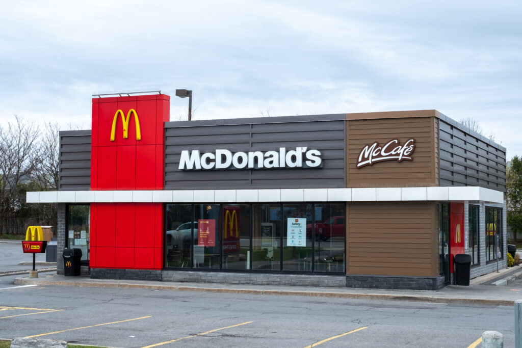 Front of building with Mcdonalds sign.
Picture by Colin Temple.